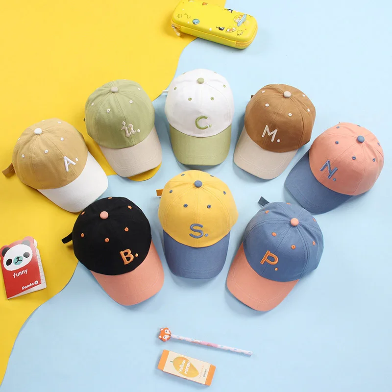 Letter Embroidery Children Baseball Cap Spring Summer Baby Boy Girl Sun Hat Outdoor Adjustable Kids Visor Caps