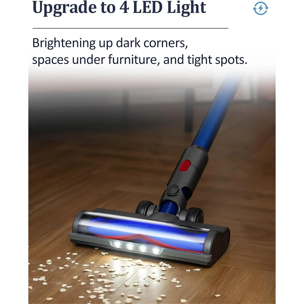 Quick-Release Motor Head Cleaner Brush for Dyson V6 DC58 DC59 DC62 DC72 DC74 Vacuum Attachment with Dust LED Lights SQ