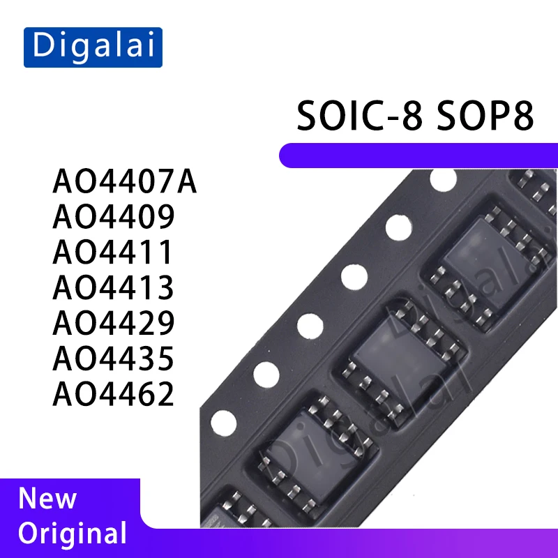 new Original MOSFET Repair Kit AO4407A AO4409 AO4411 AO4413 AO4429 AO4435 AO4462 for Laptop TV Monitor Power Board Fix