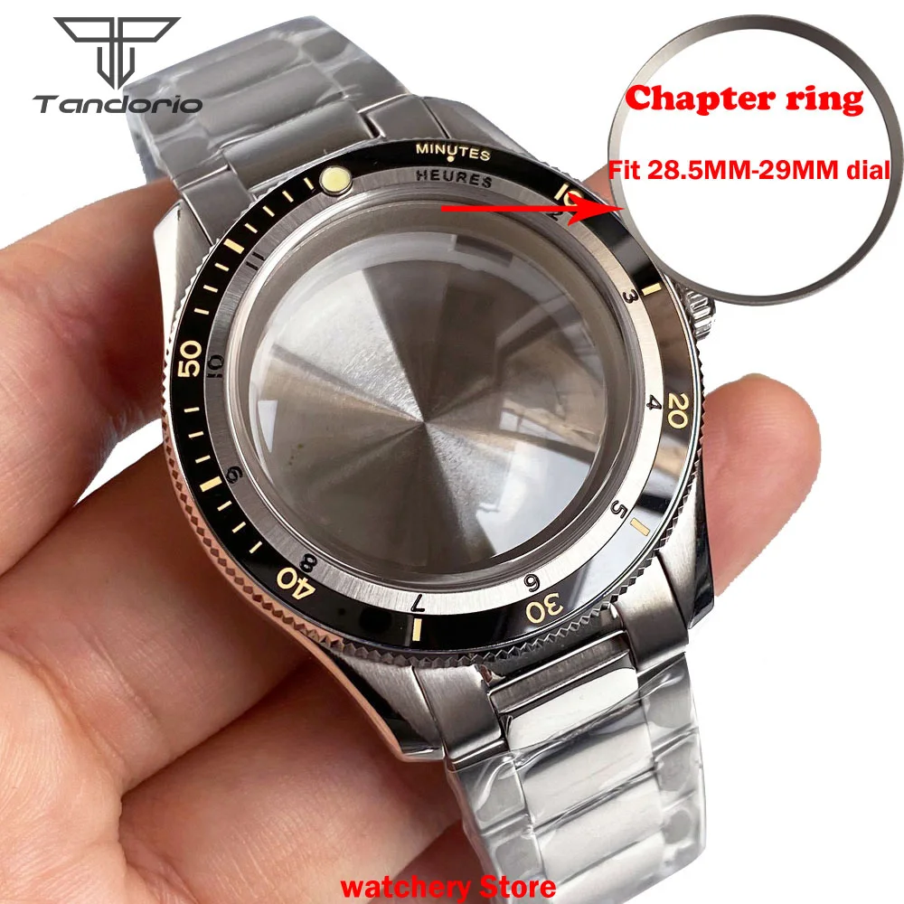 

New 40mm Double Domed Sapphire Glass Men Watch Case 200m Waterproof Fit NH35 NH36 NH38 ETA2824 PT5000 Movement Watch Parts