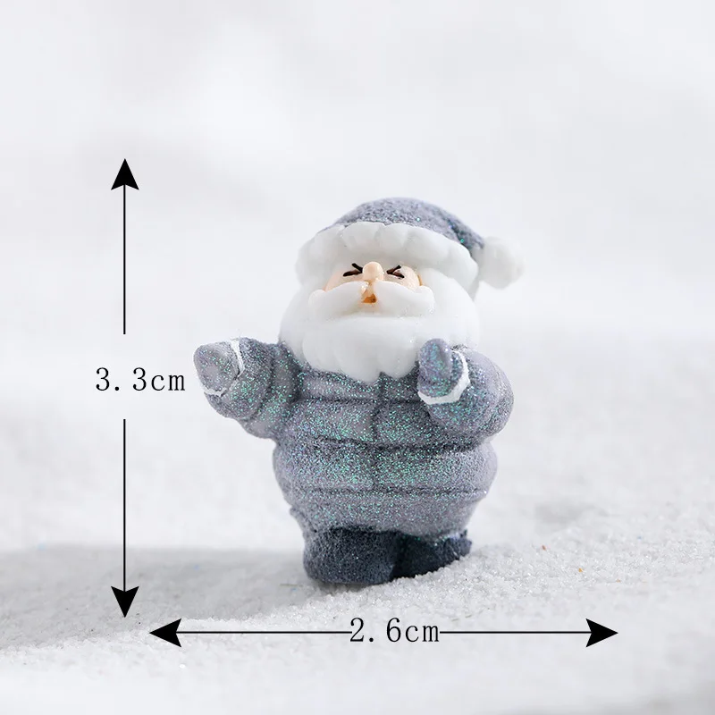 عطلة حزب ديكور الكرتون الراتنج سانتا التماثيل مشهد الثلج التماثيل الملونة مصغرة زينة لسطح المكتب عيد الميلاد #5