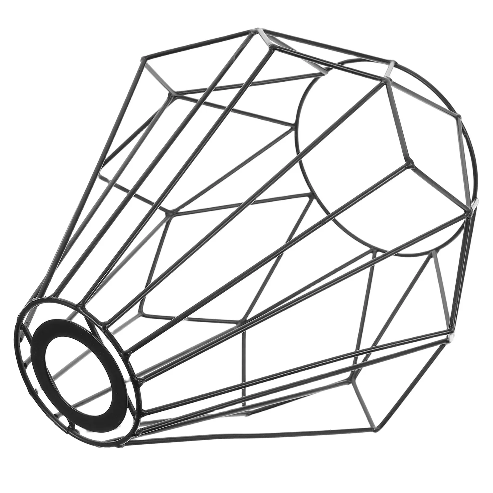 

1pc Metal Cage Lampshade Black Vintage Pendant Light Cover For Farmhouse Bedroom Dining Room Hanging Lantern Shade Industrial