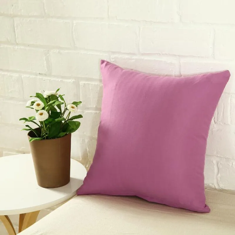 Candy Color Cushion Cover Solid Color Pillow Case Cover Decorative Pillowcase Seat Car Cushion Cover Pillow Case Home Supply