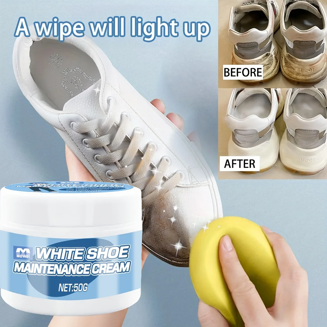 Cream for Maintaining White Sneakers, Polish for Synthetic Leather, And a Refurbishing Agent; a Versatile Care Cream Designed
