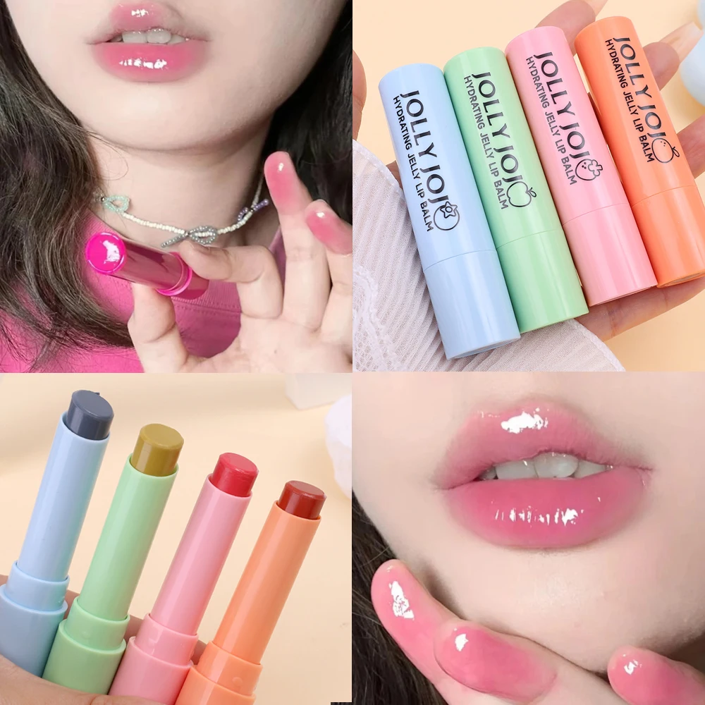 Mirror Colored Lip Balm Transparent Pink Lipstick Long Lasting Moisturizing Lighten Lip Lines Jelly Plump Lip Care Korean Makeup