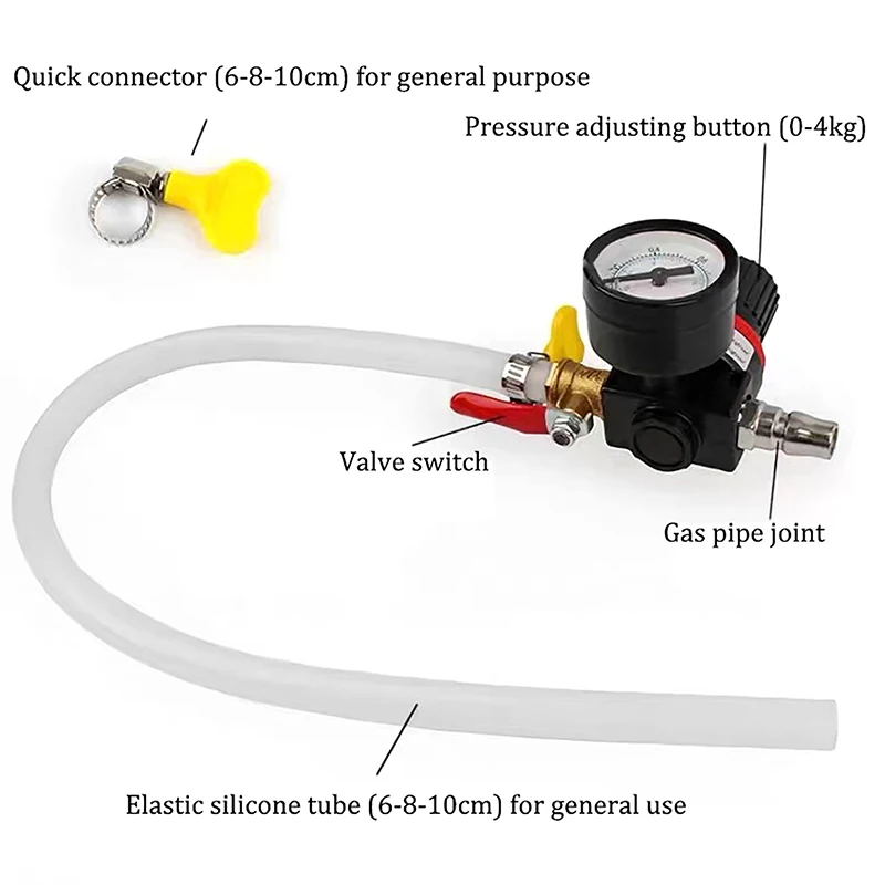 New Auto Coolant Water Tank Leakage Detector Universal Pressure Tester Gauge Car Cooling System Tester Radiator Durable