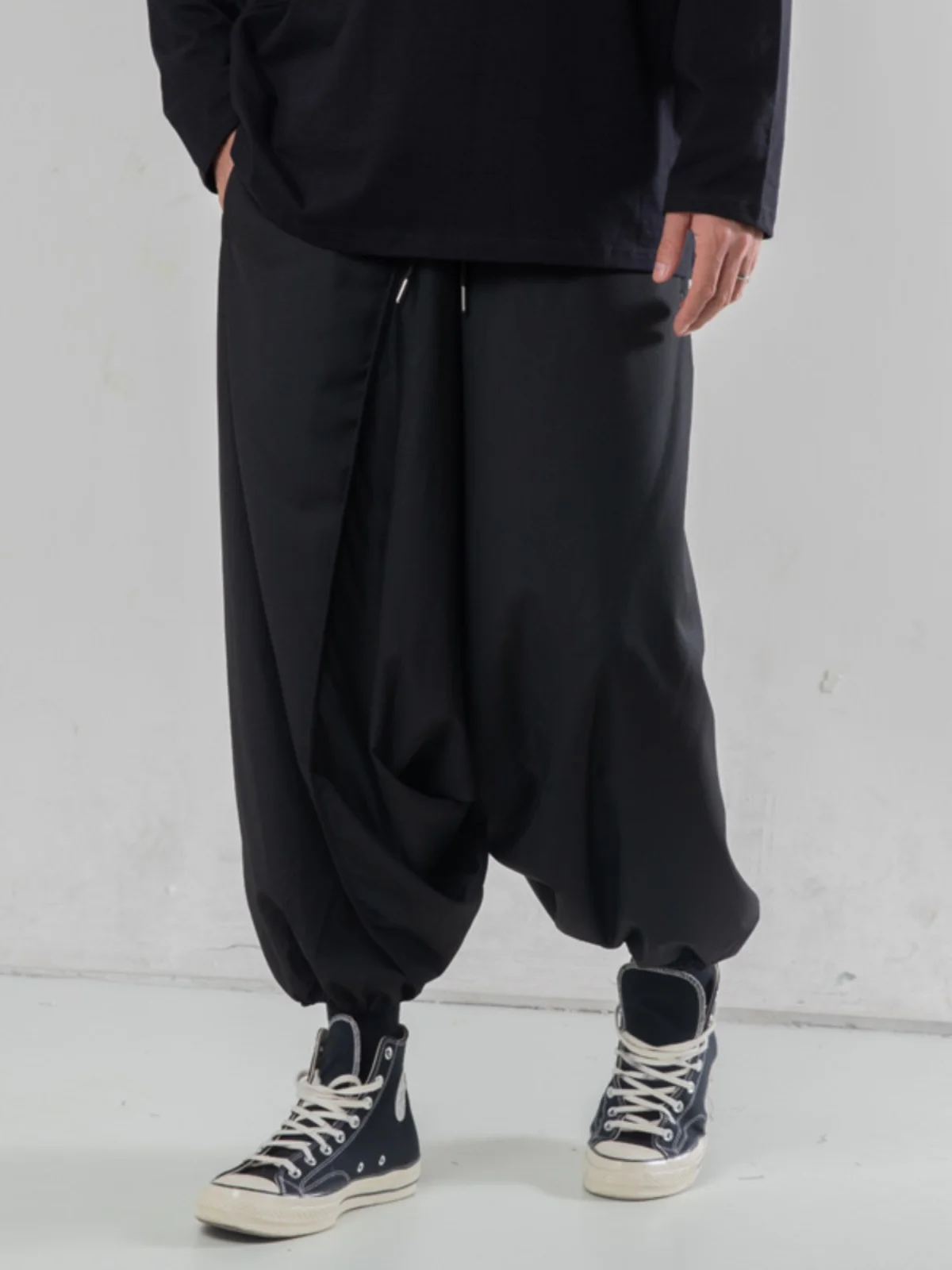 Xia Youjie Pants Yamamoto Style Casual Men's Ninth Saggy Dark Wide-Leg Ankle Banded