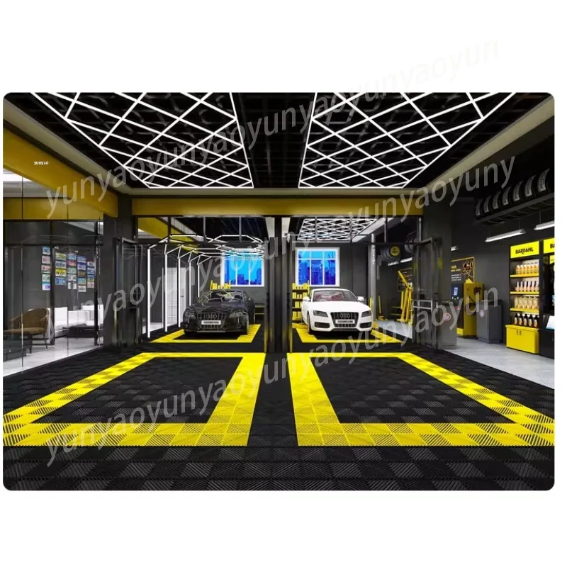 Interlocking Anti Slip Plastic Drainage Grille Mat Garage Floor Tile for Car Wash