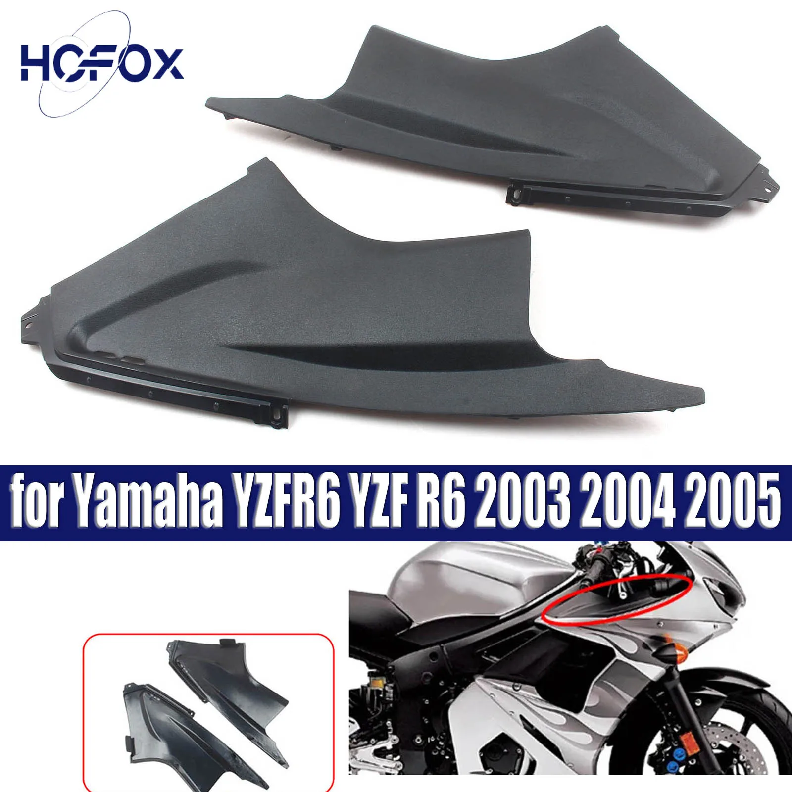 

for Yamaha YZFR6 YZF R6 2003 2004 2005 Black Side Air Duct Cover Fairing Insert Part