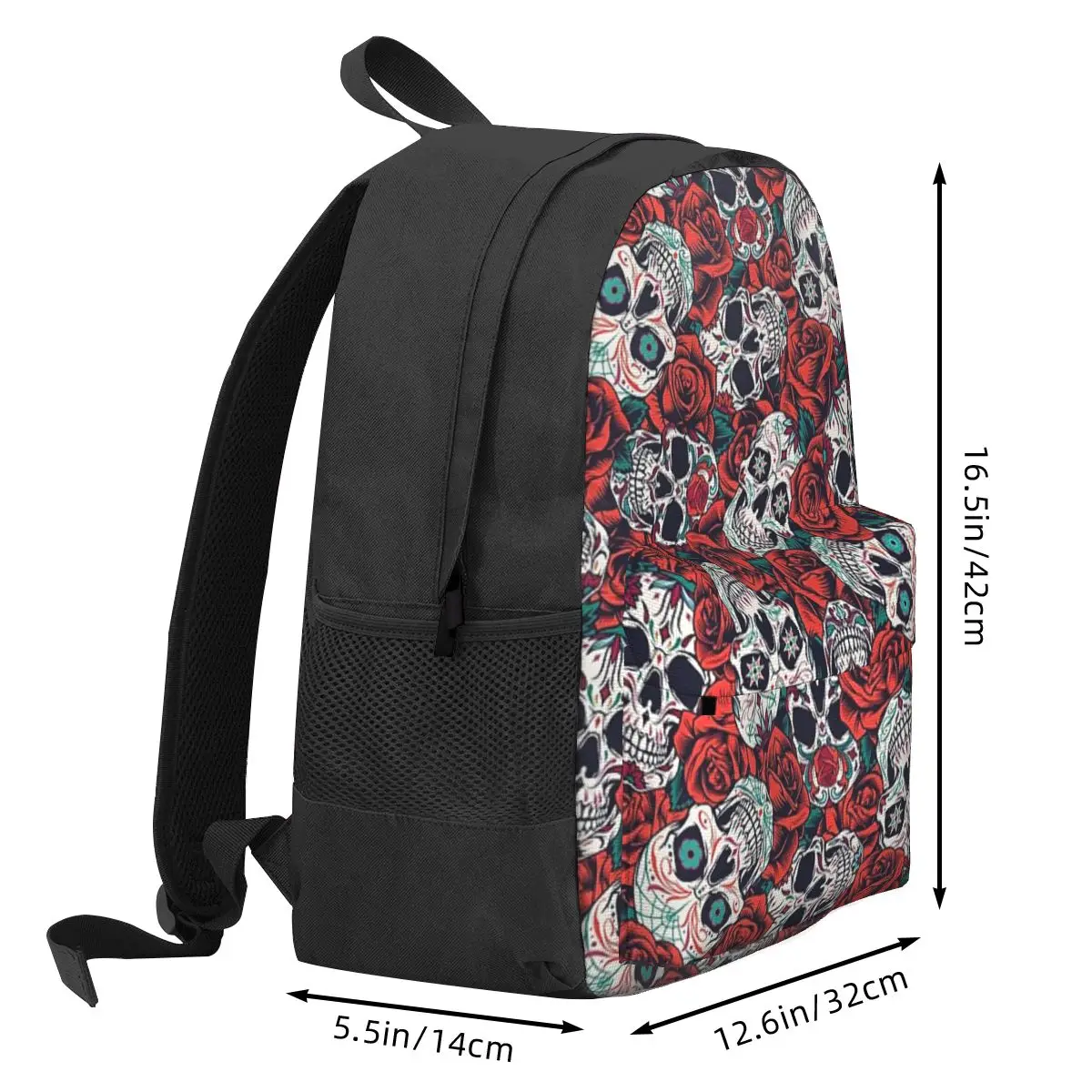 Vintage Floral Skull Roses Backpack Hot Sale Daypack Large Capacity Kids BookBag School Bag Shoulder Bags for Men Women