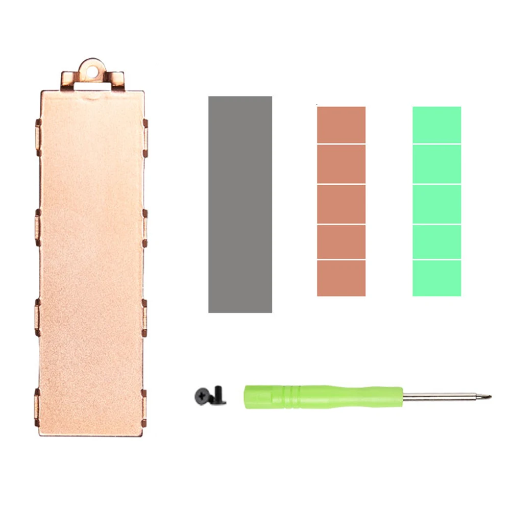 ทองแดง M.2 ฮีทซิงค์ Ultra-thin 0.8mm Solid State Hard Disk ฮีทซิงค์ 386.4 w/(m.k) พร้อมแผ่นซิลิโคนความร้อนสําหรับ M.2 NVMe 2280 SSD