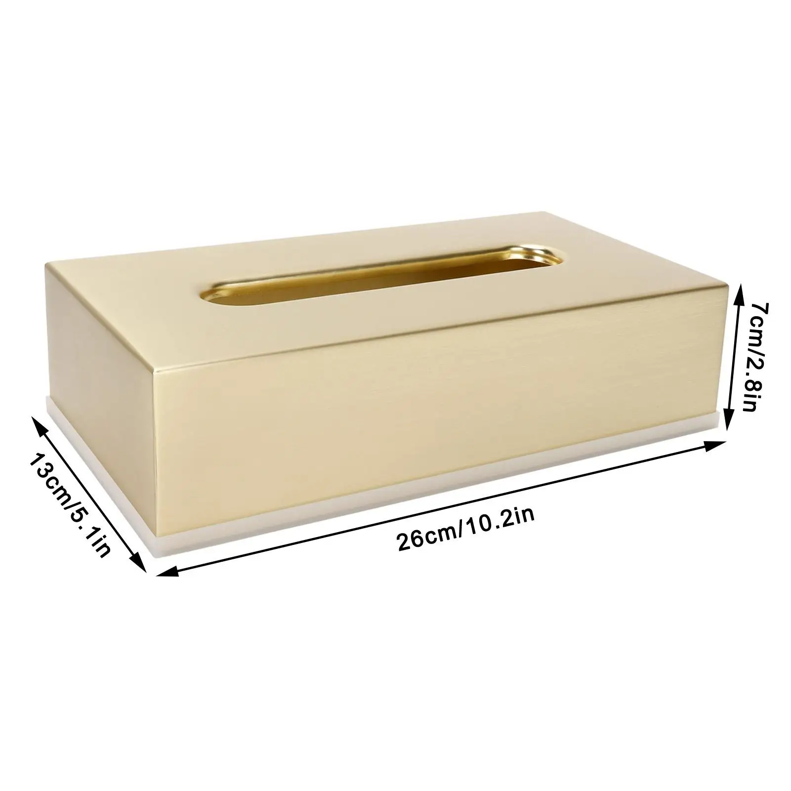 Innovative Gold Stainless Steel Rectangular Tissue Box Napkin Holder Container Car Home Decoration