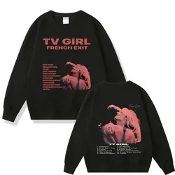 Cultos tv menina francês saída gráfica unisex oversized hip hop moda moletom harajuku crewneck pulôver