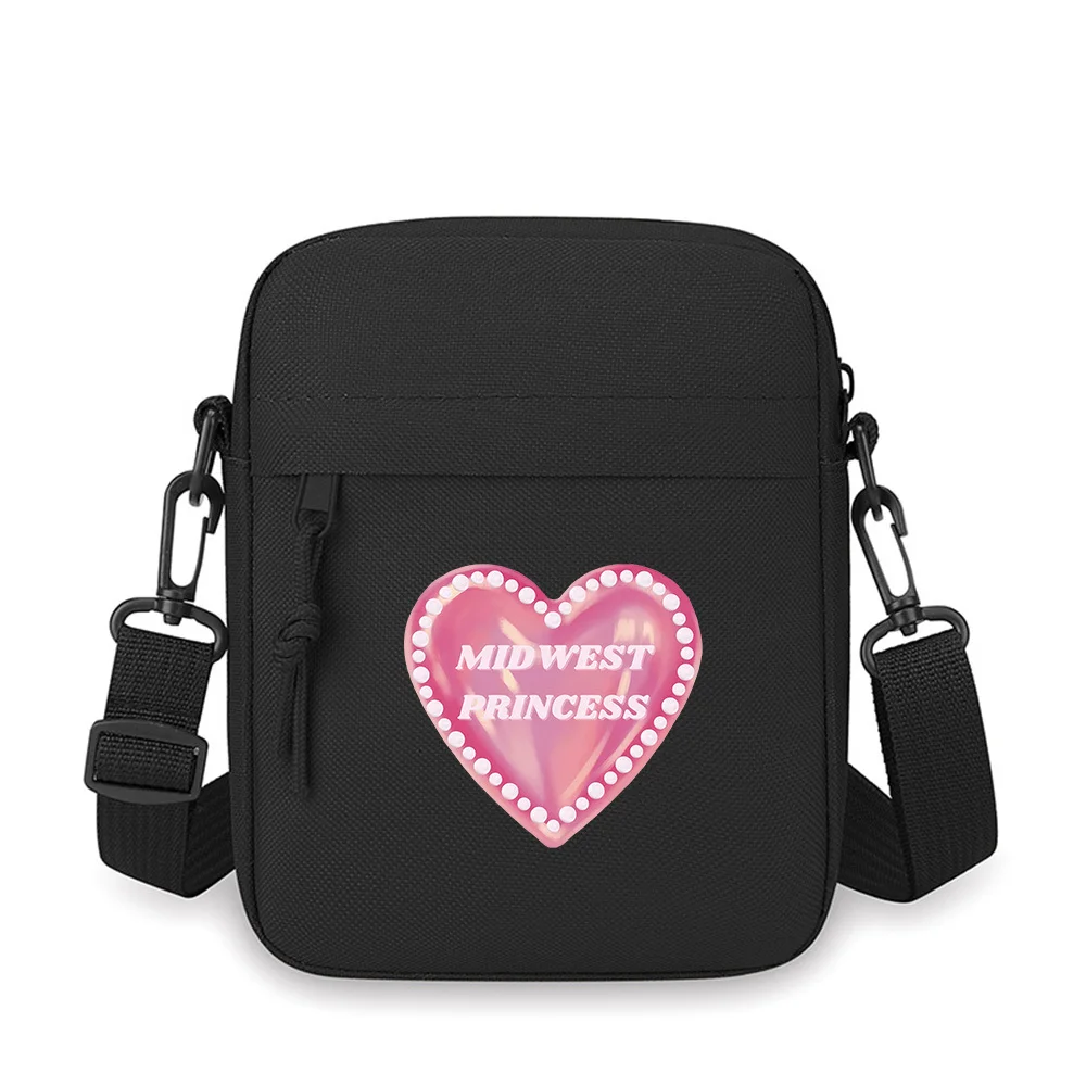 

Heart shape pearls Midwest Princess design Men Crossbody Bag Single Shoulder Women Cartoon Anime Film Printing Design Unisex