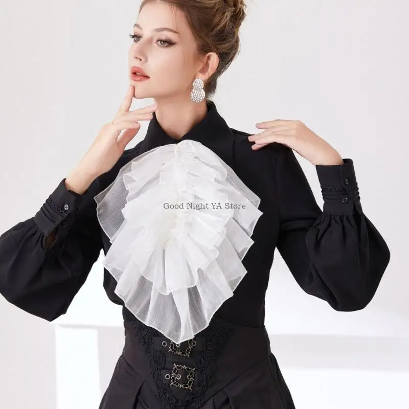 Colletto staccabile drappeggiato Courtstyle 2 pezzi Collare falso coloniale da donna