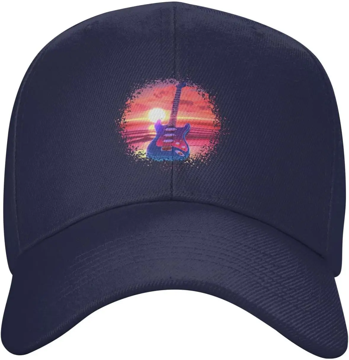 

Ретро электрогитара закат шляпа дальнобойщика полиэстер регулируемая бейсболка уличный повседневный головной убор