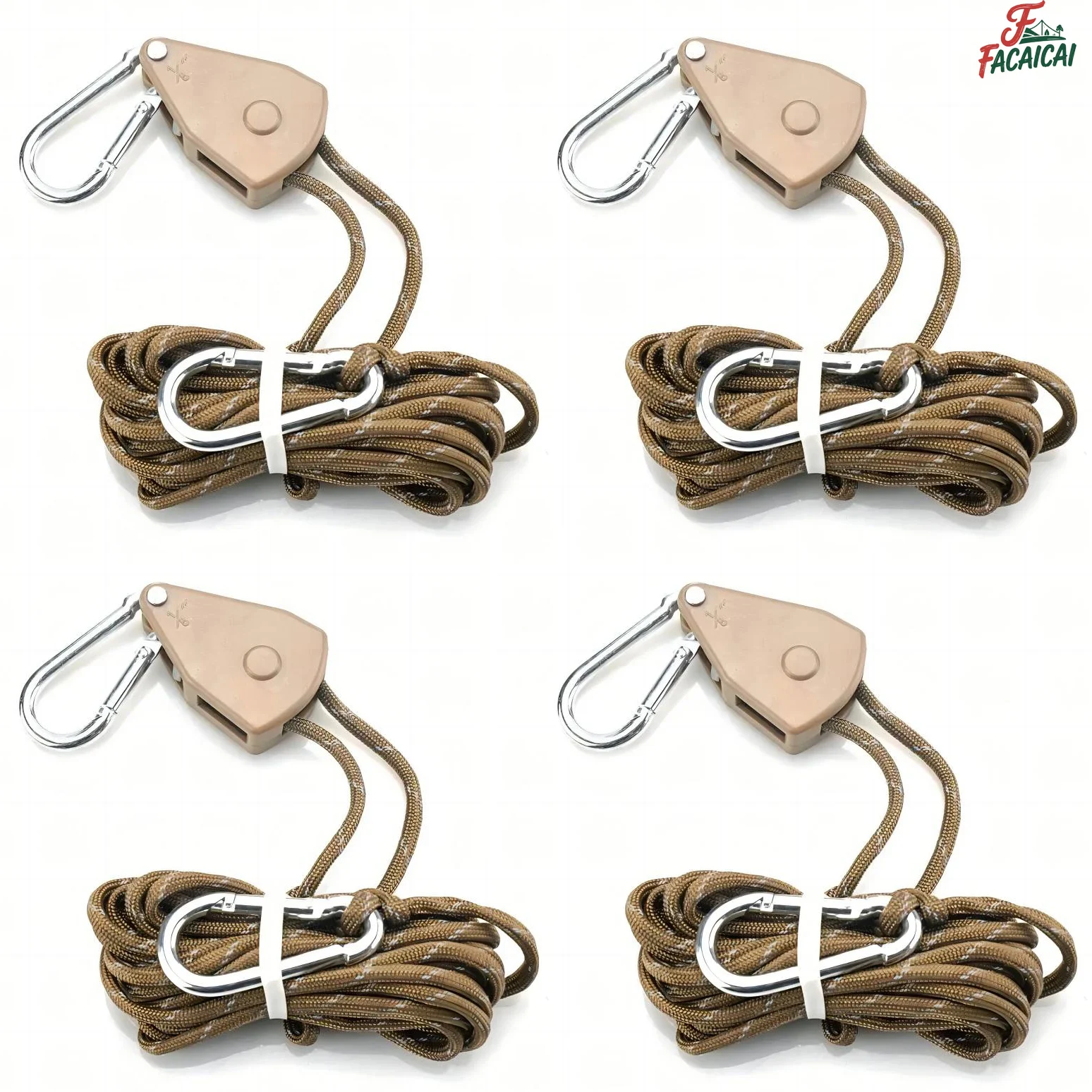 

4Colors 4m Camping Tent Wind Rope Reflective Tie Down Tightener Fastening Pulley Ratchet Awning Ropes Buckle Tent Accessory Tool