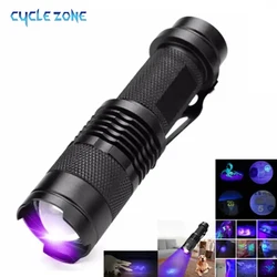 395nm UV Flashlight Portable LED Black Light Zoomable Ultraviolet Flashlight Pet Urine Scorpion Feminine Hygiene Detector Torch