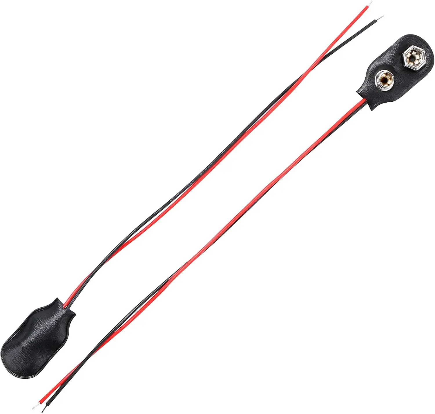 1/5/9/10pcs 9V Battery Clips 10cmBlack Red 2Wired Cable Connection Connector Buckle 9 Volt Battery Clip Connector Battery Holder