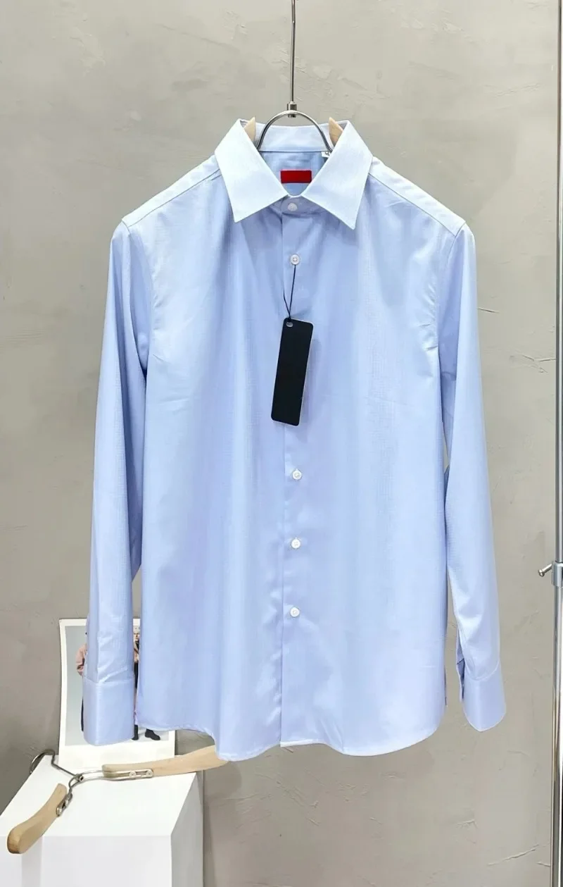 2026 New Men Cotton Long Sleeve Business Shirt 2025 Embroidery Comfort Straight Casual Blouse M-3XL