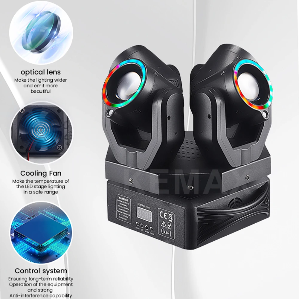 Lyre 150W LED Mobile Head Remote Control DJ Party Light RGBW DMX Beam Moving Head Disco Stage Lighting For Home Club Birthday