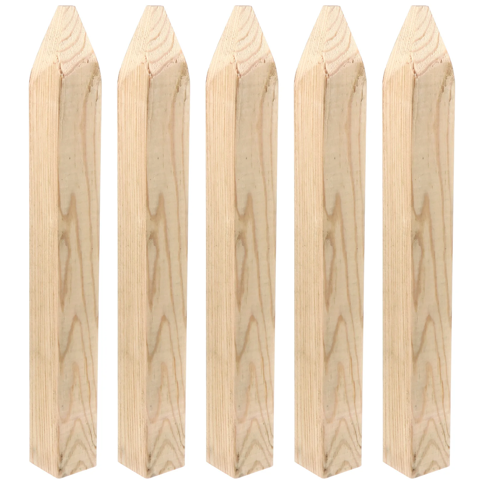 

5pcs Wooden Measurement Stakes Garden Fence Posts For Ground Border Marking Landscape Decoration, Garden Ground Stakes