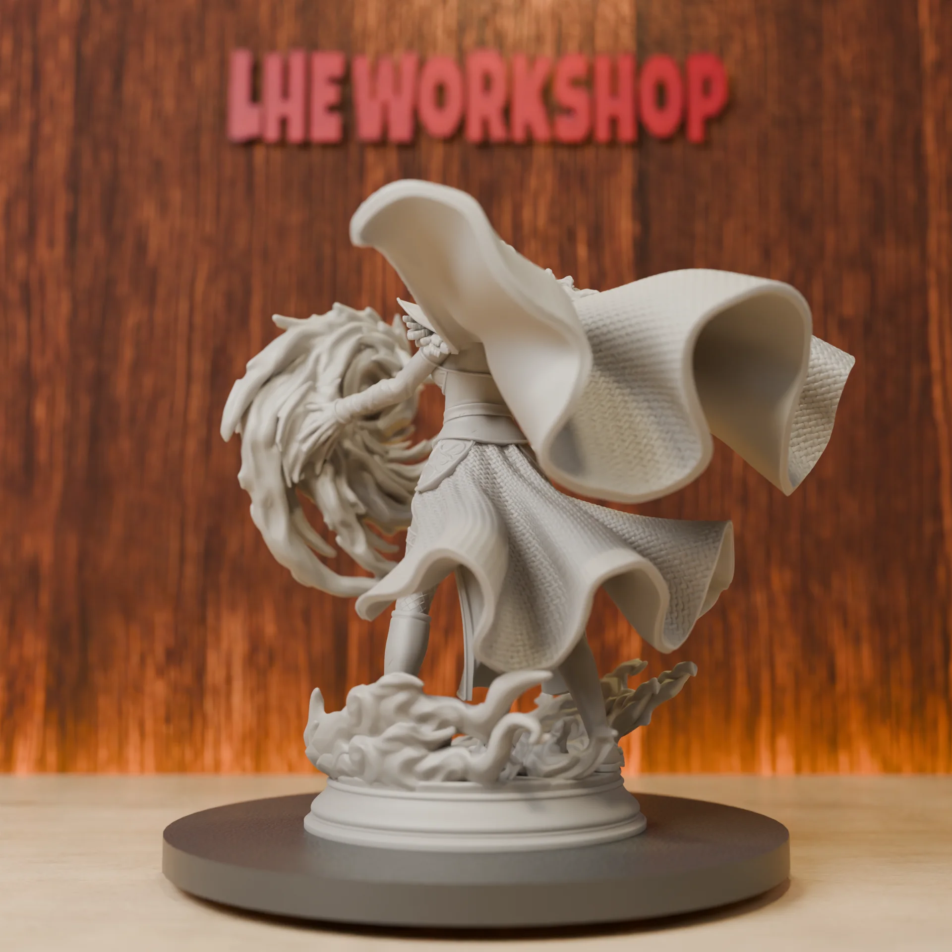 Half-Elf Arcane Sorceress Miniatures | 28mm-75mm | Resin 3D Printed DND Pathfinder Mini | Unpainted Grey