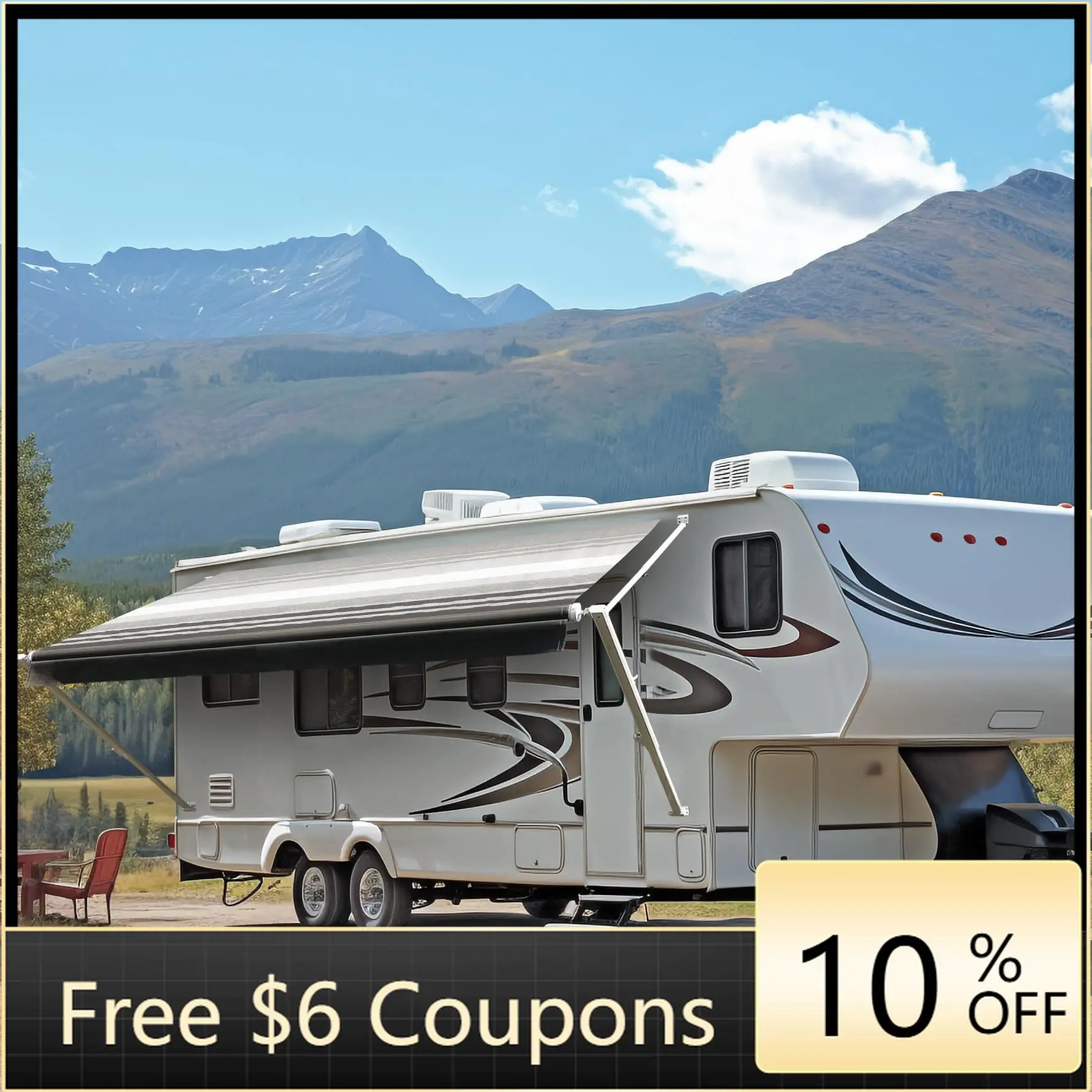 مظلة STLF Awnlux اليدوية القابلة للطي على الطراز الأمريكي الأسترالي لمقطورة السفر والقافلة الخارجية والمنزل المتنقل #1