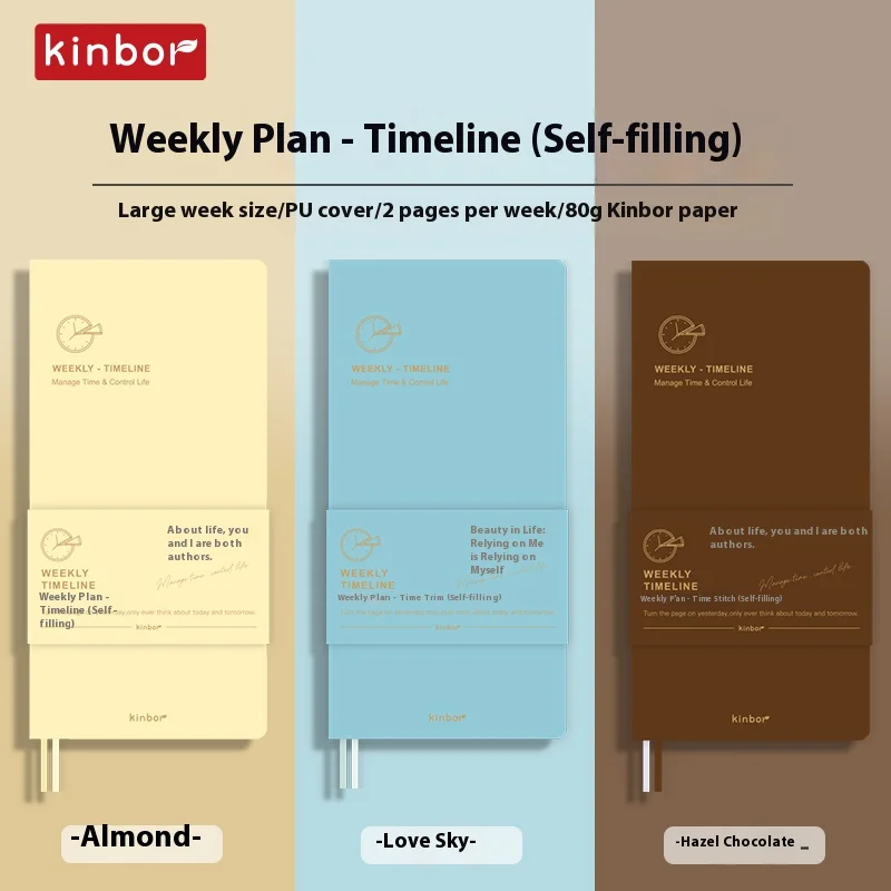 Kinbor Agenda de oficina escolar 2026 cuaderno Timeline planificador diario semanal A5/A6 Bloc de notas horario organizador de eficiencia cuaderno de notas