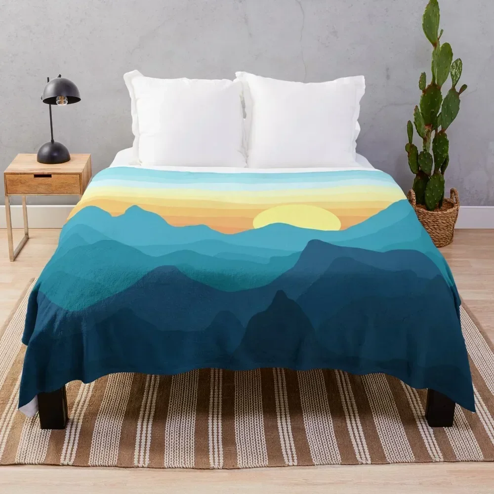 

Blue sunset Throw Blanket Reusable Durable Soft Blanket for All Seasons