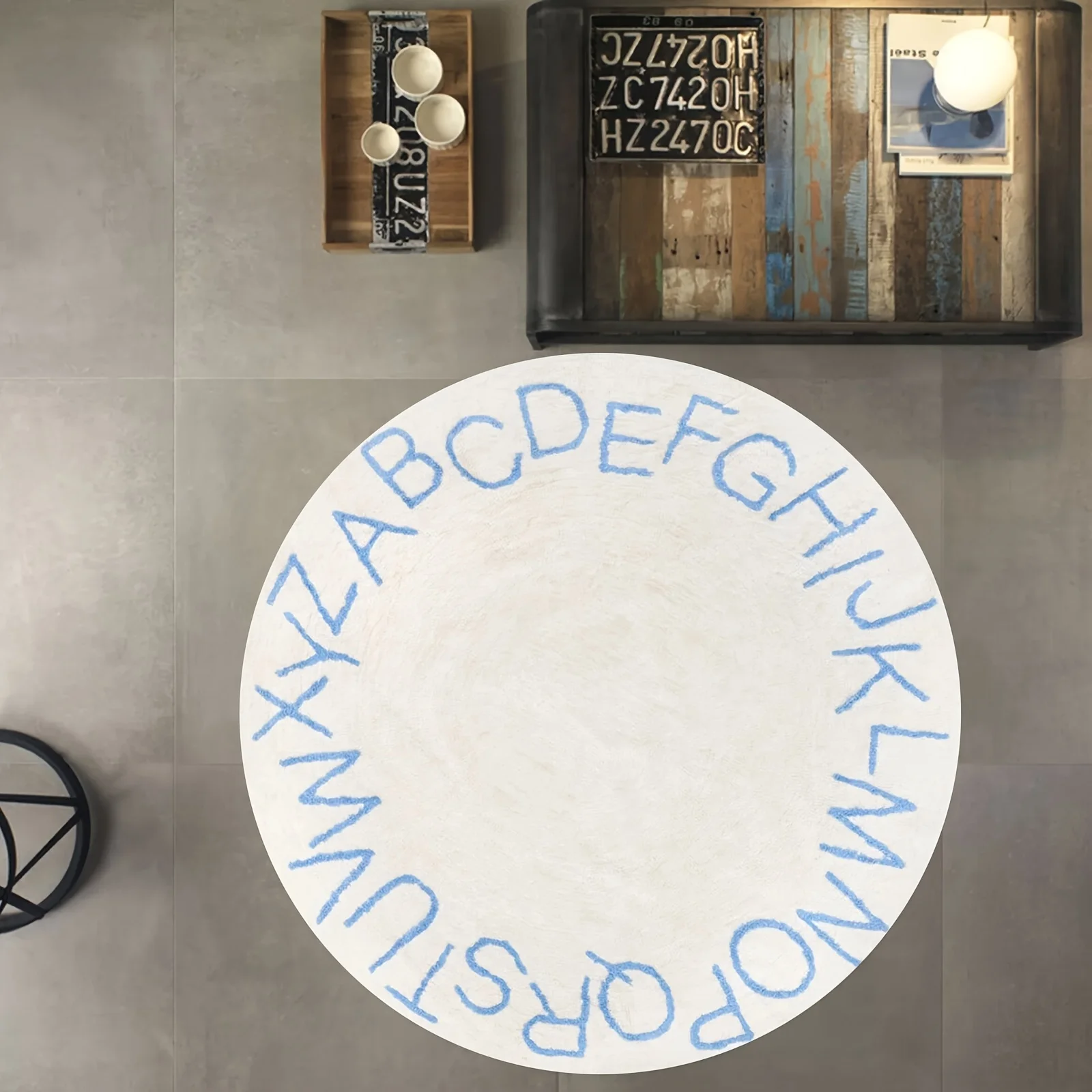 Vintage Typography Graphic Floor Carpet Durable Entrance Rug For Coffee Shop Office Supermarket Store Display