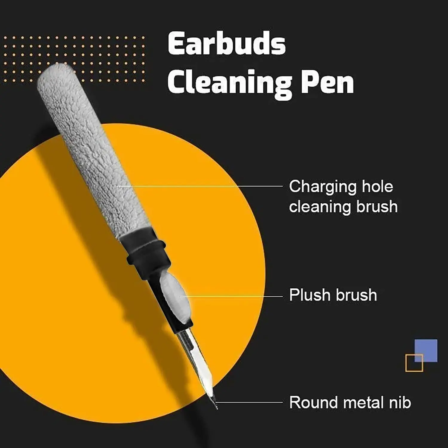 Bluetooth Earbuds Cleaning Pen,in-Ear Headphones Cleaning&Soft Dust Removal Brush Pen for Dust in  Headset Box,Camera and Phone