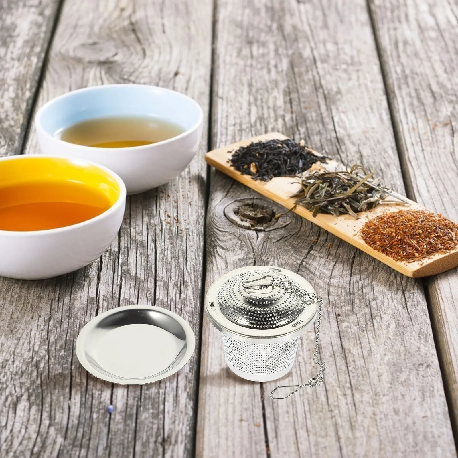 

1set Stainless Steel Strainer Fine Mesh For Loose Leaf Tea Home Office Use Tea Infuser Filter Silver Kitchen Bar Tool