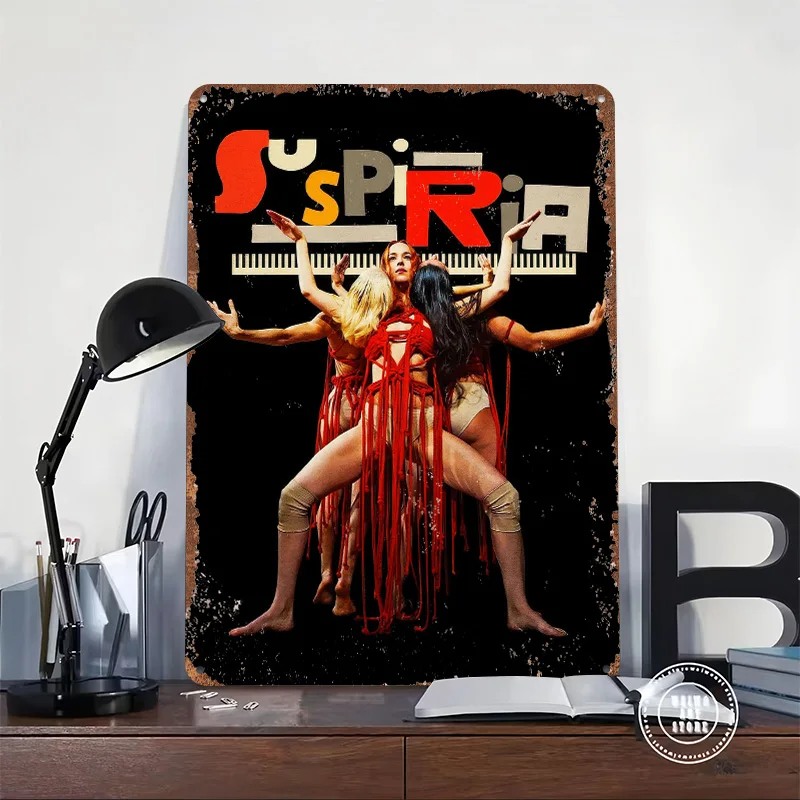 Suspiria Movie With Dancers Personalized 3D Textured Metal Poster Wall Art Tinplate Sign for Gaming Room Decoration Items Decor