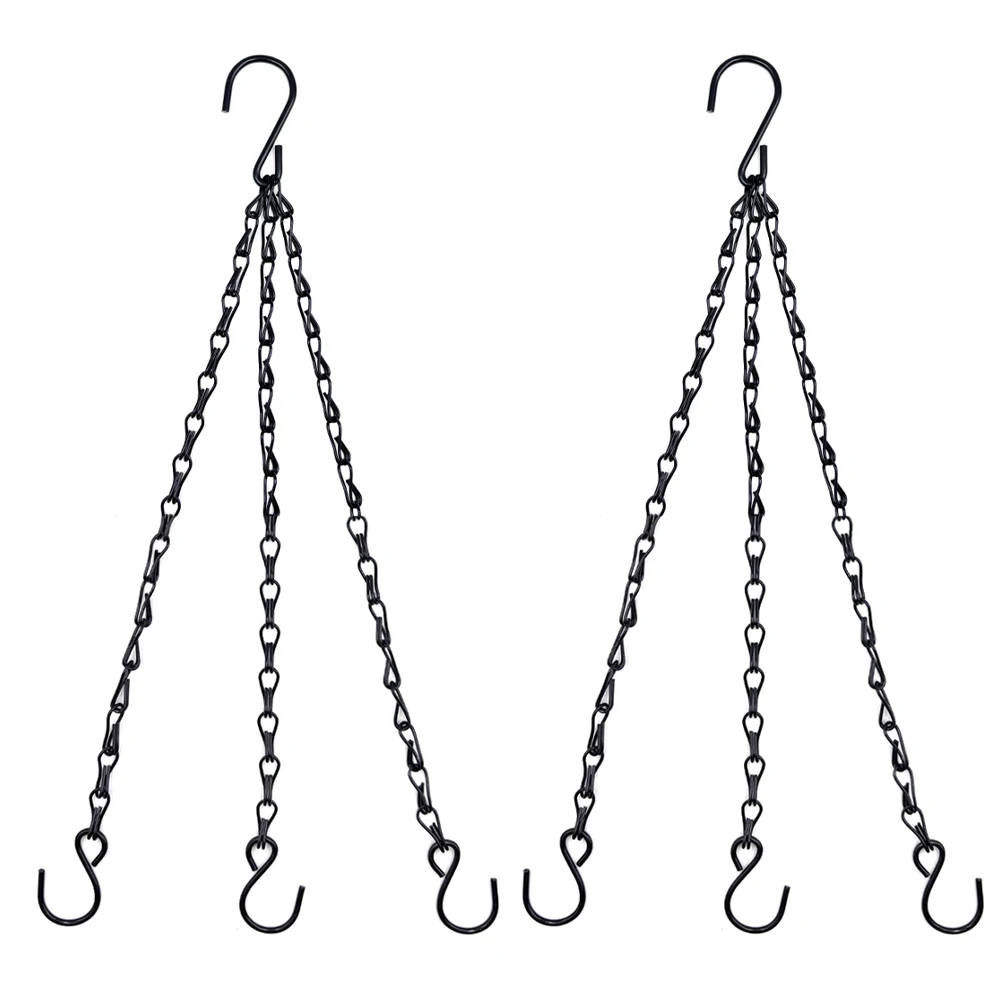 

40cm Imitation Rattan Hanging Basket Flower Pot Chain With 3 Hooks Basin Hydroponic Plants Plant Grow Basin Home Garden Decor