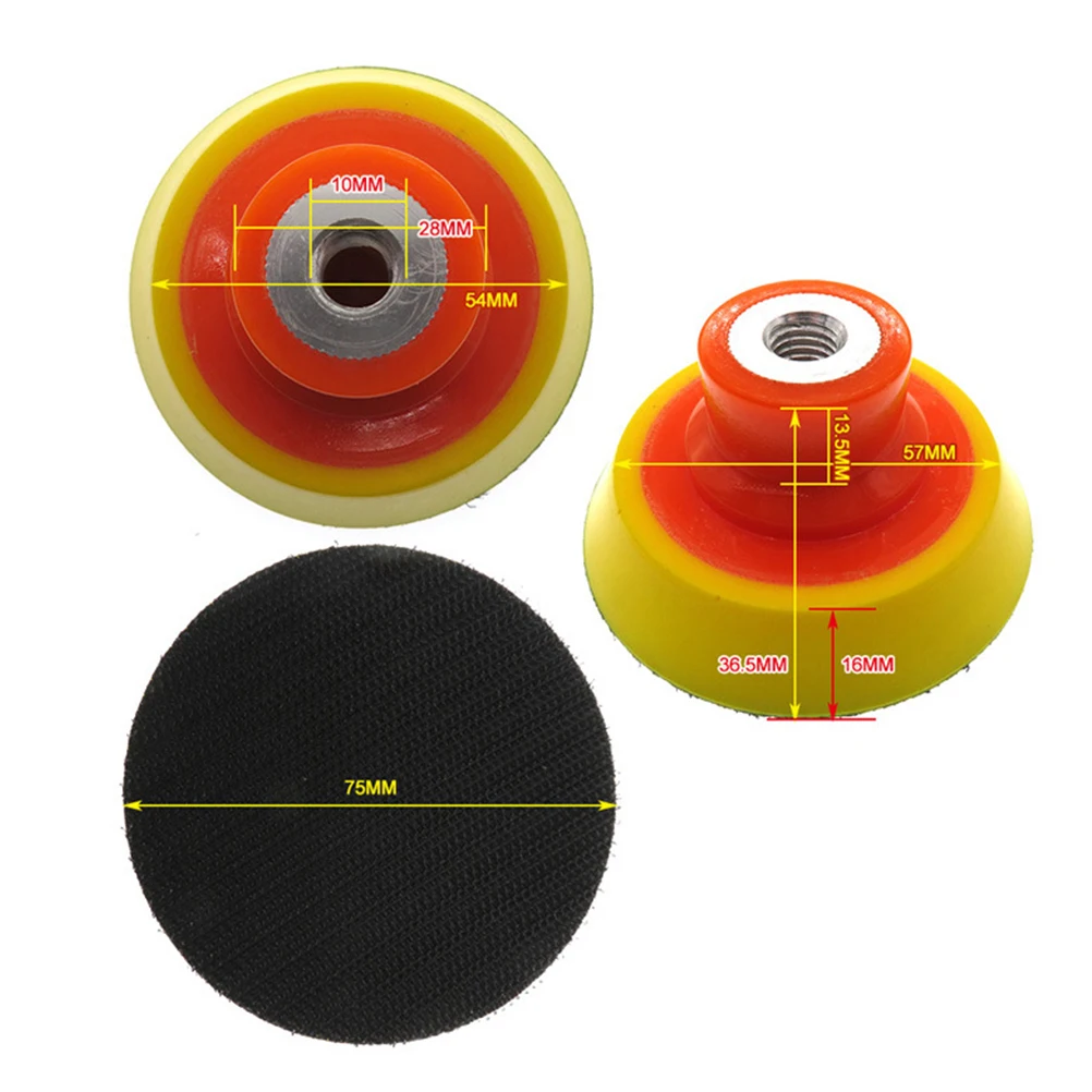 

3 Inch 75mm Angle Grinding Disc M10 Flocked Sandpaper Plate Electric Polishing Sponge Grinding Tray