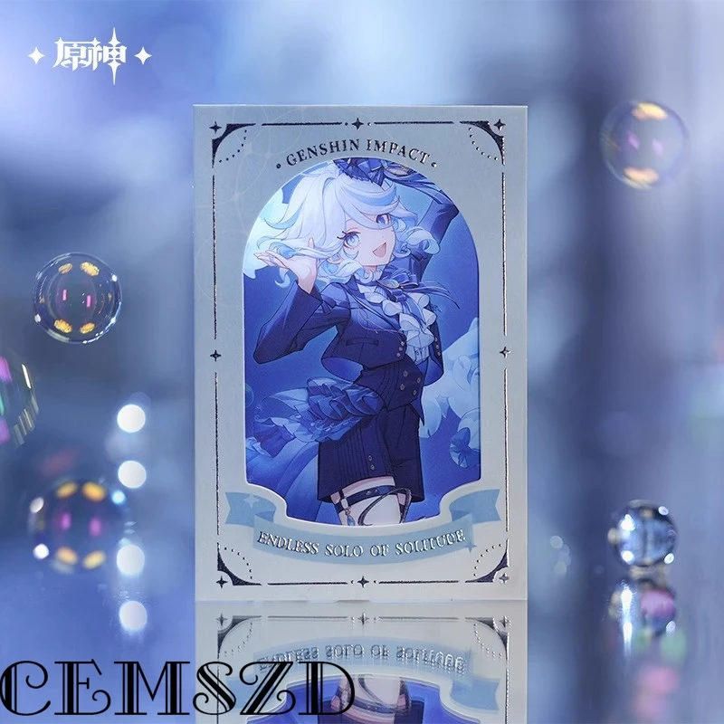 재고 있음 게임 Genshin Impact Furina 무선 블루투스 이어폰 애니메이션 만화 액세서리 소품 코스프레 할로윈 선물