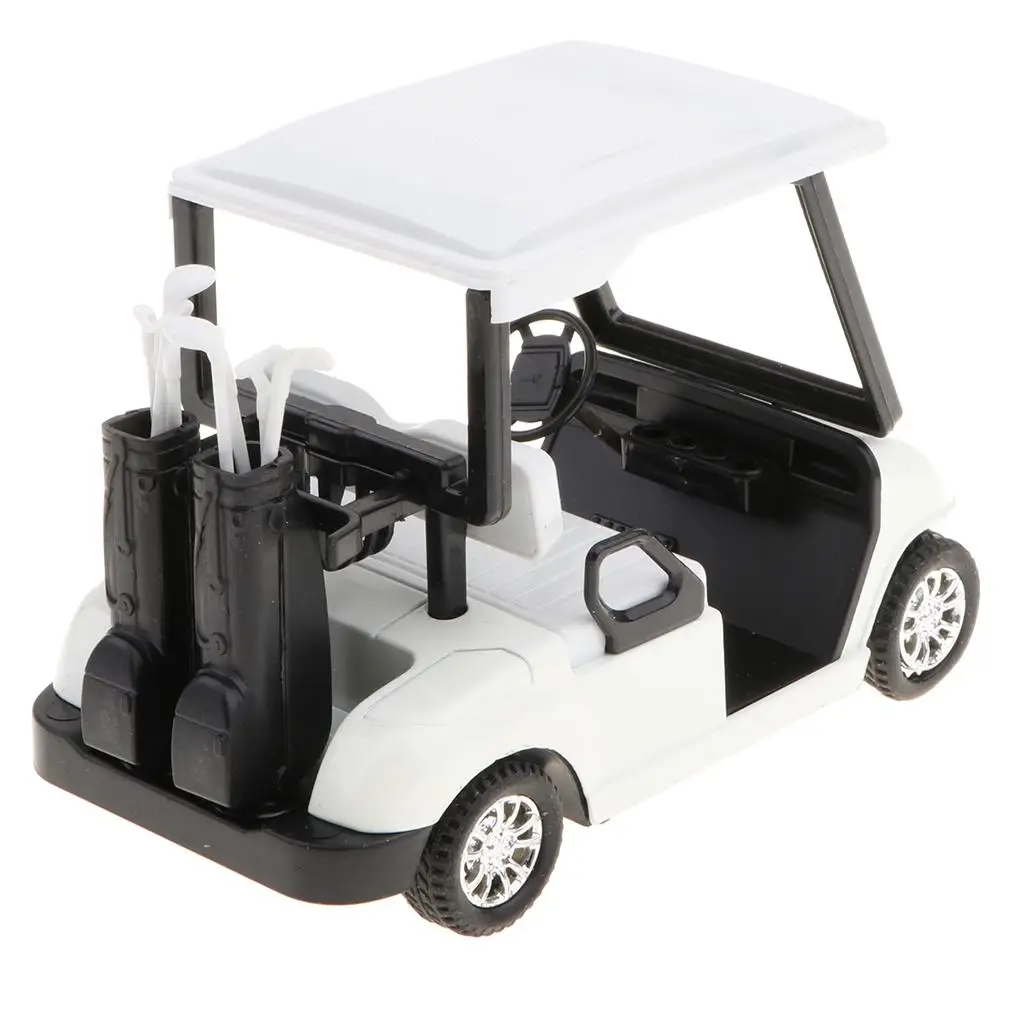 1:20 Mini Alloy Pull Back Golf Cart w/Clubs Vehicles Car Toy White