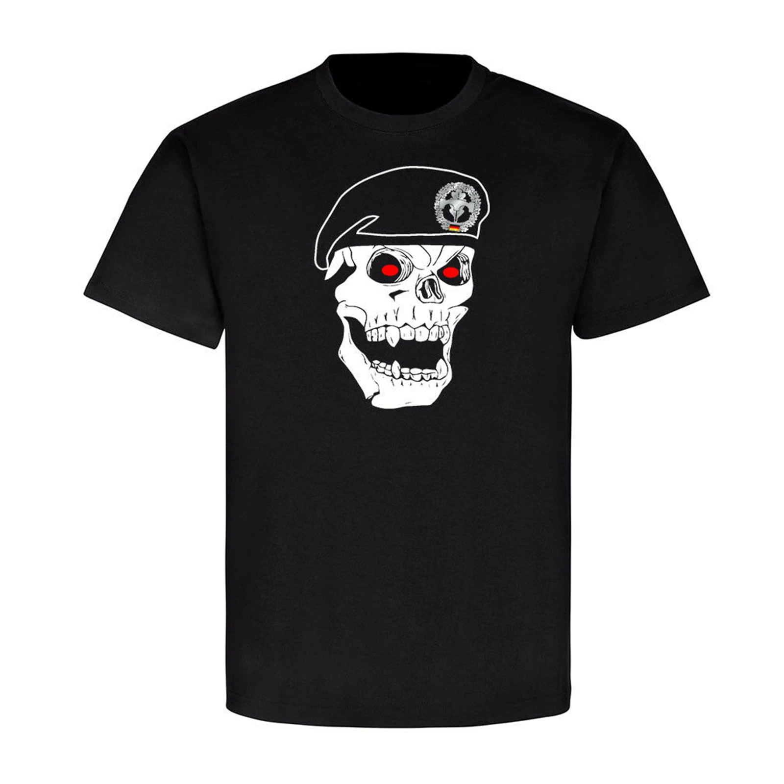 

2 Sides Printed Deutscher Pionier Pioniere Militär Skull Totenkopf Barett - TShirt Men's 100% Cotton Casual Loose Top S-3XL