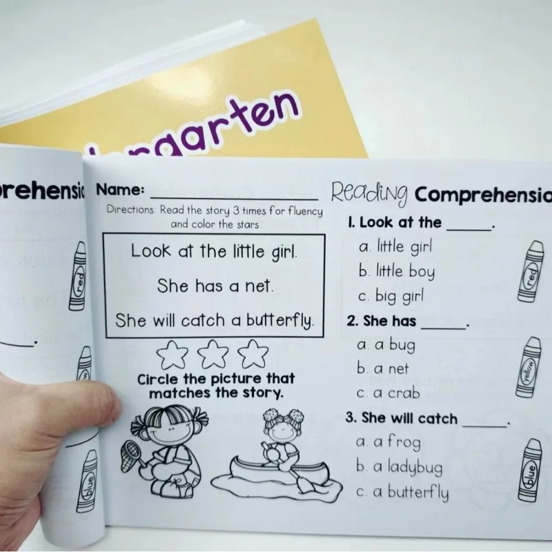 Reading Comprehension Exercise Books Kindergarten English Using Sentences Pictures and Questions To Improve Learning Skills