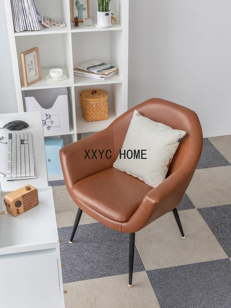 Light Luxury Computer Chair Home Backrest Office Chair Dormitory Students Game Anchor E-Sports Leisure Leather Seat Couch