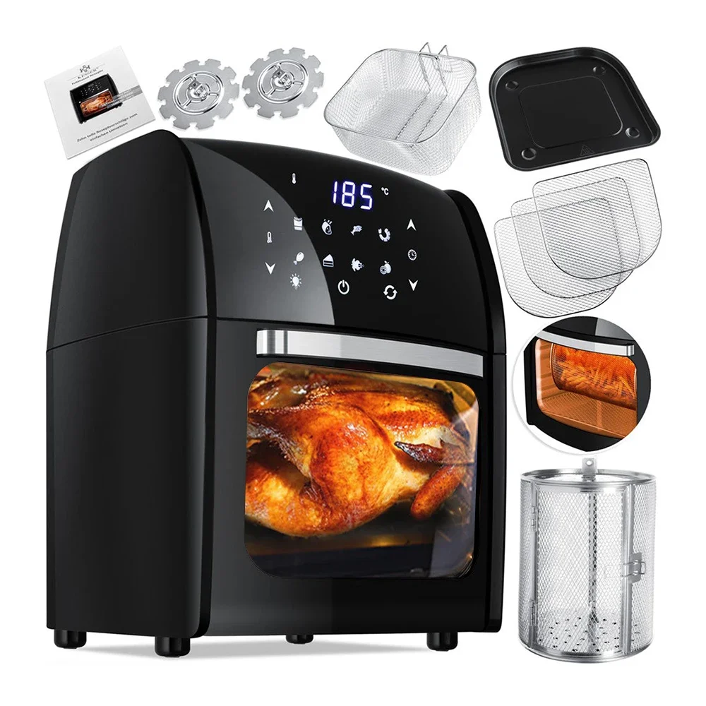 Multi-function Independent Baskets Smart 12 Liters Electric Digital Air Fryers with Visible Window