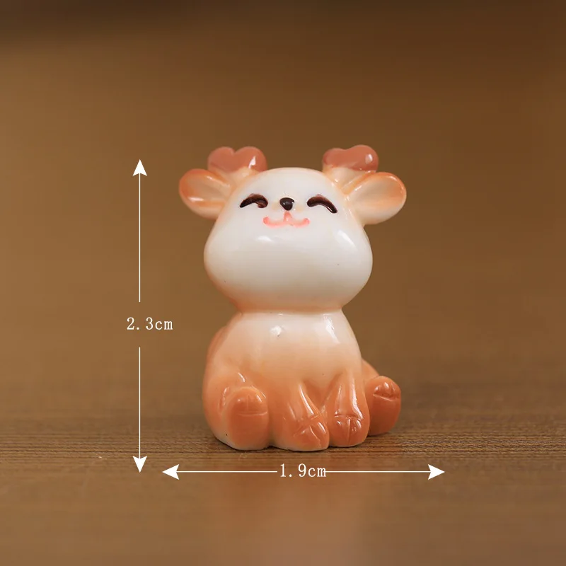 Micro Landscape Resin Small Mini Cartoon Animals Desktop Ornament Kitten Pig Rabbit Lion Deer Dog Tabletop Decorations