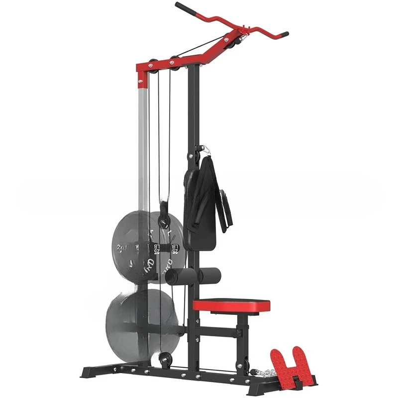Máquina extraíble con placa de pie abatible, línea de amasado AB, polea alta y baja, máquina de peso para ejercicio de espalda y fitness para el hogar