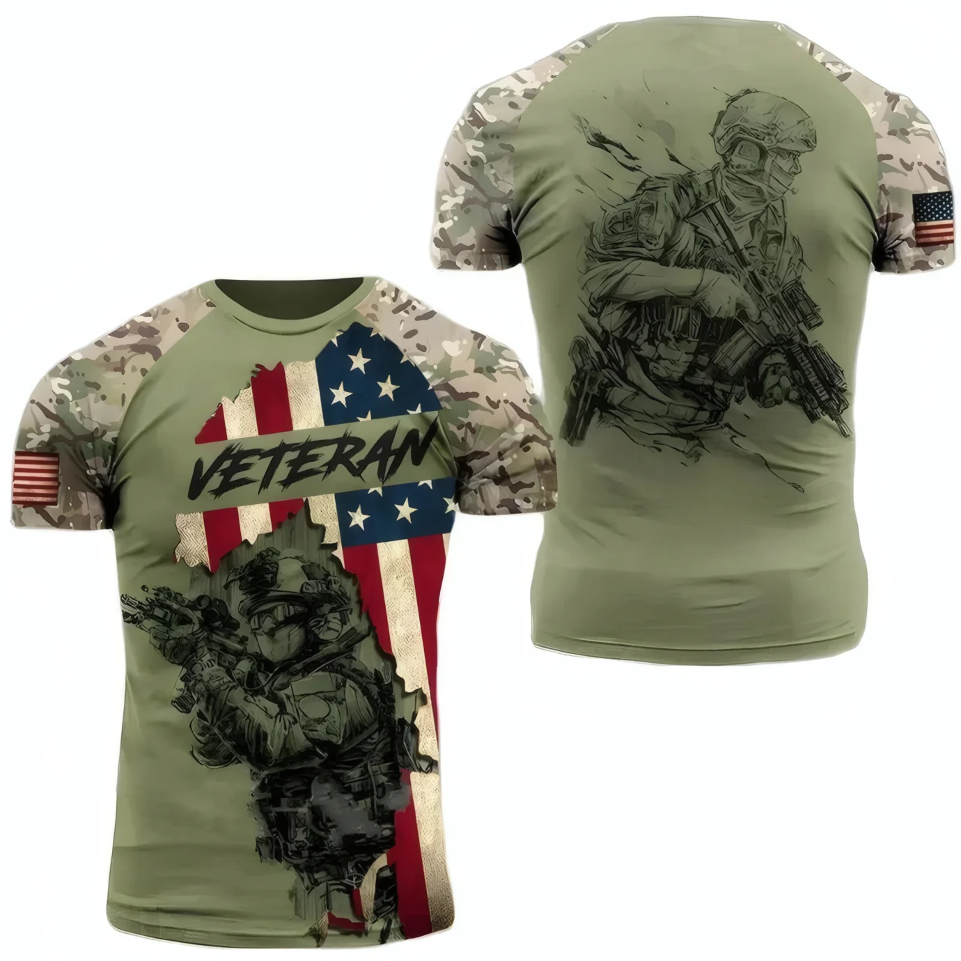 

USA US Forest Desert Camouflage T Shirt for Men Clothing 3D Skull Printed T-Shirt Short Sleeve Olive Quick Dry Jungle Tee Shirt