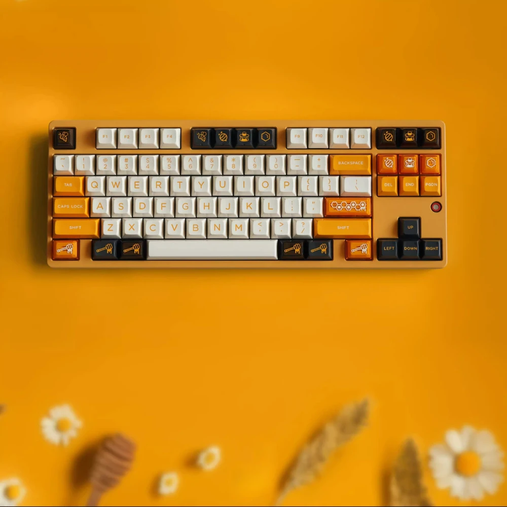 

Bee Keeping Keycap Set Custom ABS Artisan Key Caps HSA Profile Key Caps Polished Surface Mechanical Keyboard Game Accessories