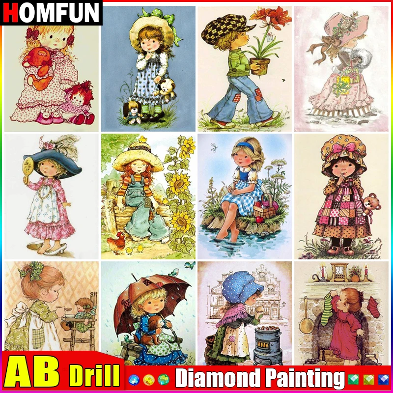 HOMFUN AB 5d Diamond Painting Full Square/Round \