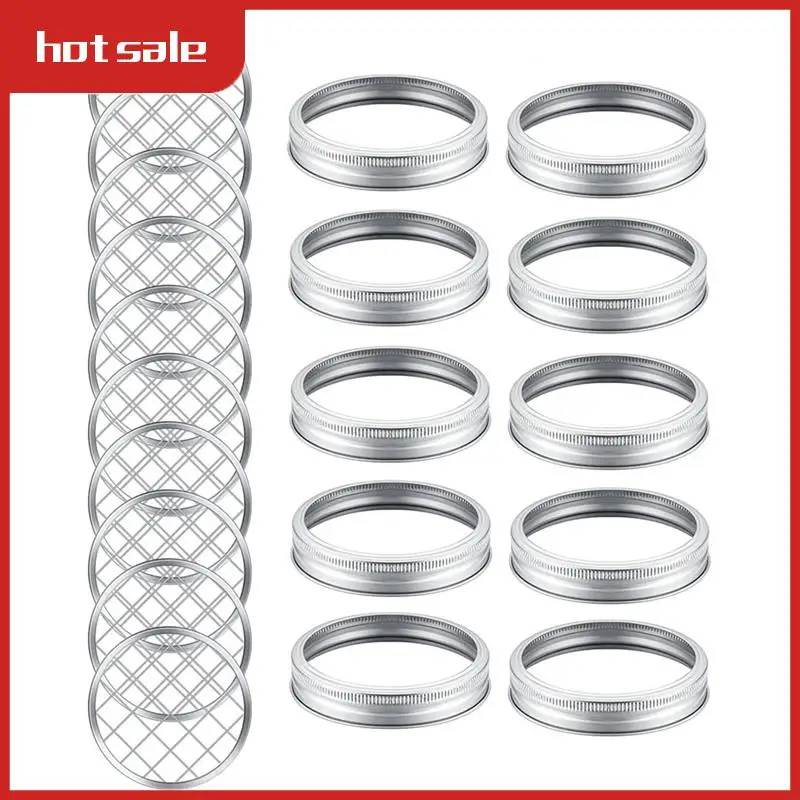 

Metal Lid Insert Set Kit Flower Organizer Lid Insert With Square Grids 7Cm (10 Set Rings And Lids)