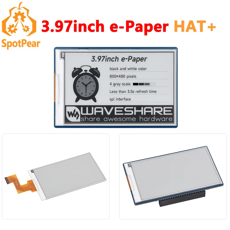 Raspberry Pi 3.97 inch e-Paper link  BW 800x480 For Arduino / Jetson / STM32 /ESP32