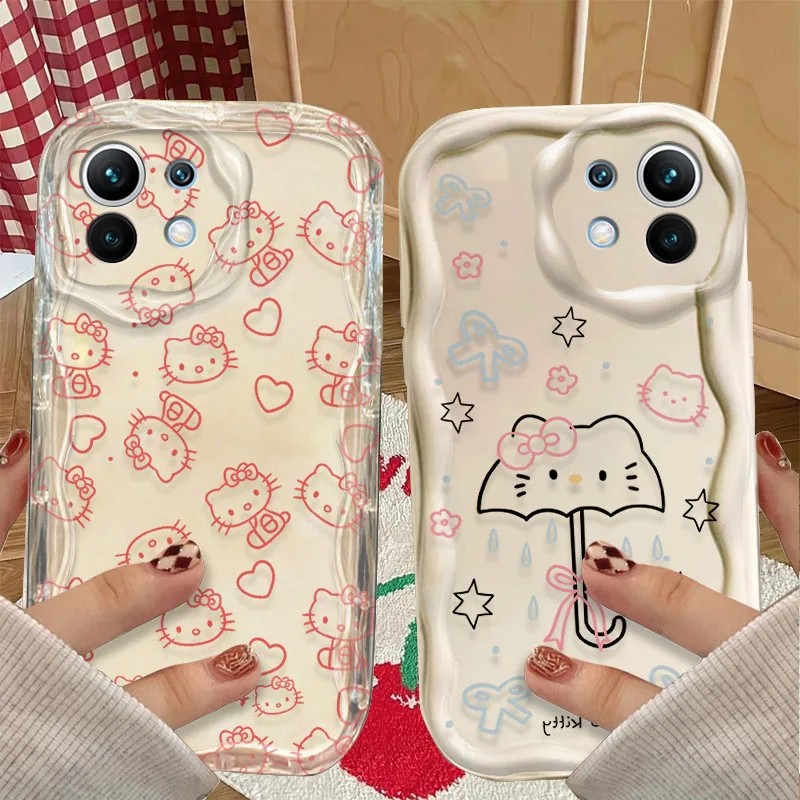 ซานริโอ เฮลโล คิตตี้สำหรับ Xiaomi Redmi A5 A4 A3 A3X A2 A1 Plus 13X Redmi K80 K70 K70E K60 Ultra K60E K50 K40 K40S K30 ฝาครอบ